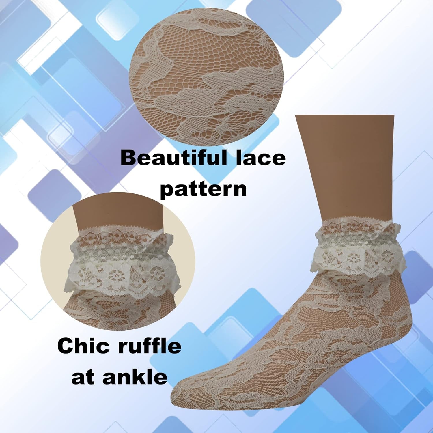 Women'S Lace Anklet Socks with Ruffle